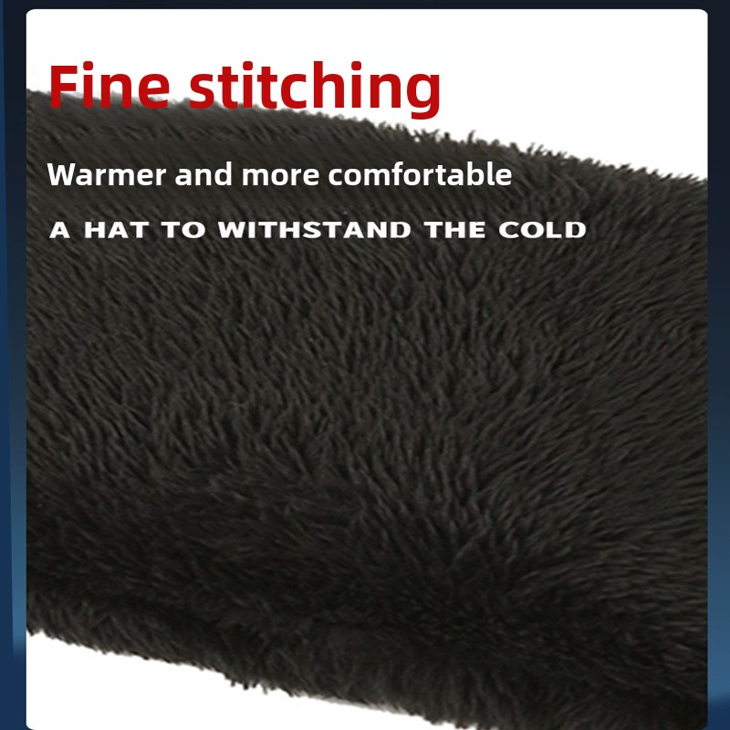 Men's Winter Thickened Ear-Warming 3-Piece Set: Knit Hat, Scarf Gloves Cold-Resistant Warm Knit Headwear for Cycling + Outdoor Performance Headge