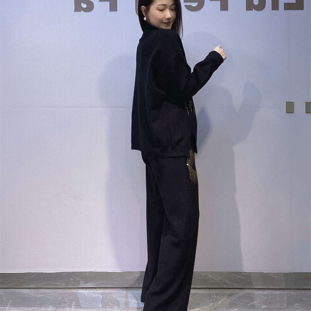 Casual Sequins Pullover Long Sleeve Sweatershirt Oversized 2 Piece Sets Women 2025 Spring Autumn Loose Pant Sets