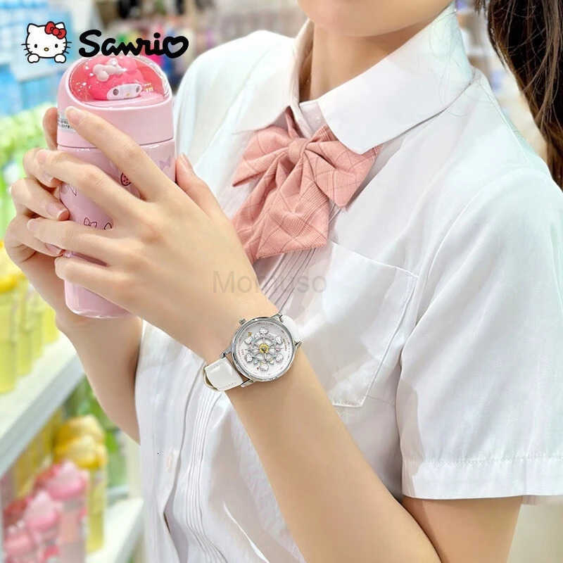Sanrio 100 Genuine Carousel Watch For Cute And Playful Women Hellokitty Collaboration Cute Girl Waterproof Quartz Watch Gift L250925