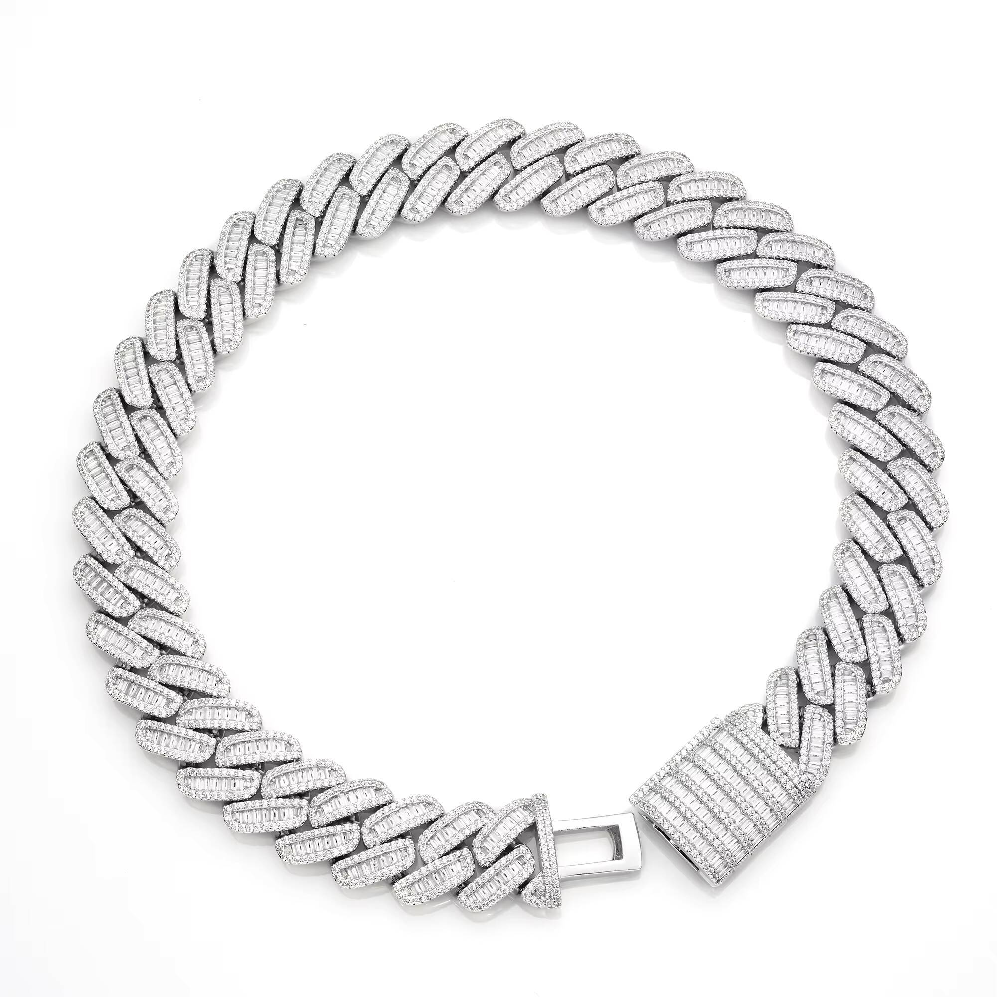 Extra Shiny 18mm Cuban Link Chain for Men Solid Thick Miami Iced Hip Hop Bracelet Mens Moissanite Bracelets Bangles