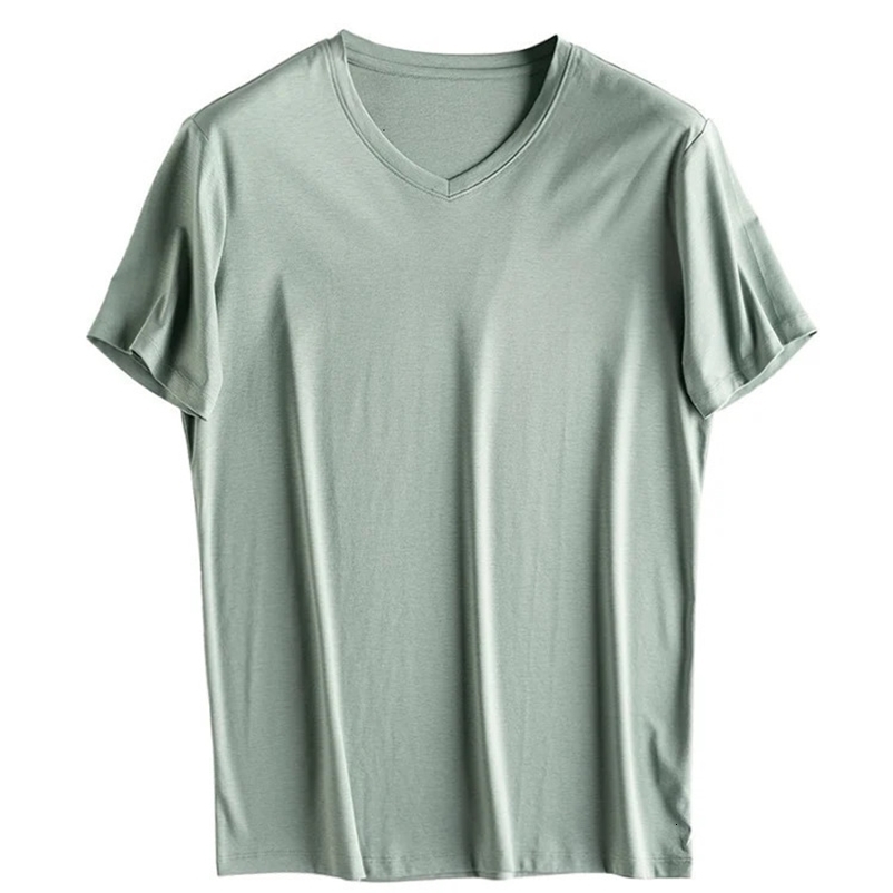 SuyaDream Mens Solid Tee Cotton Silk Blend Plain O neck Short Sleeved Cozy T Shirts Summer Simple Chic Top White Black 240409