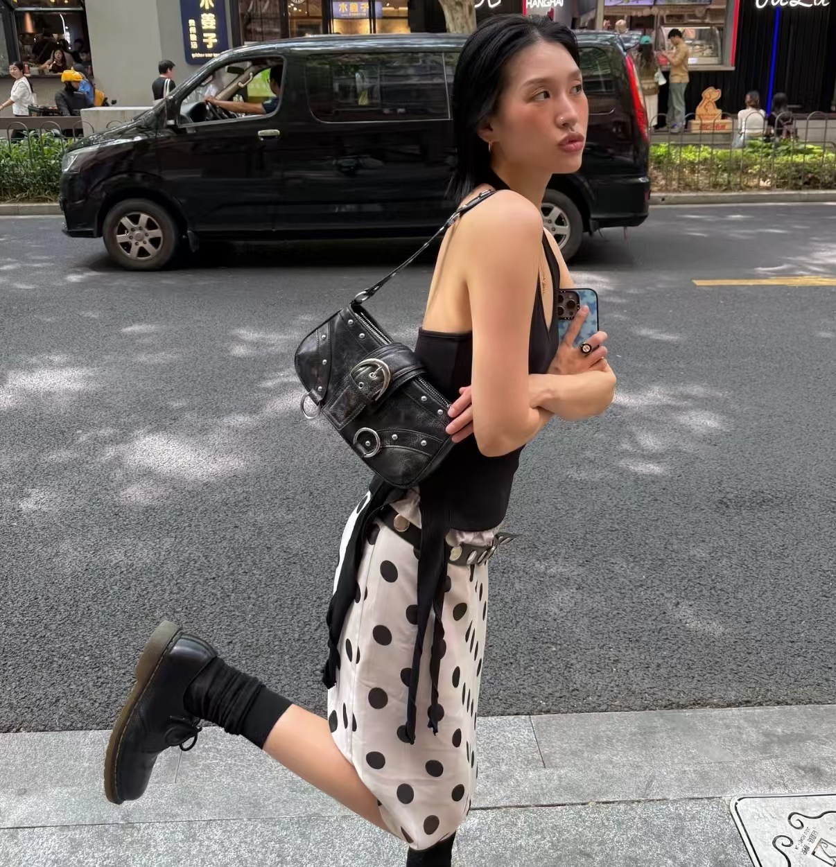 2025 Autumn/Winter Korean Style New Fashion Personality Spicy Girl Punk Rivet European and American Style bag Single Shoulder Underarm clean Bag Desig