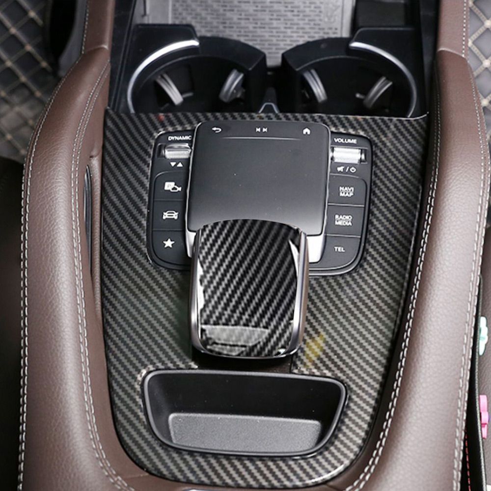 Car Carbon Fiber Center Console Gear Shift Panel Decoration Cover Trim for Mercedes Benz GLE W167 GLS X167 GLE Coupe C167 450 350 AMG 63 53Interior Ac