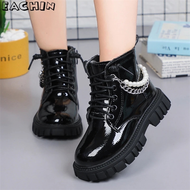 Girls Martin Boots Children Beading Short Boots Student Shoes Kids Waterproof Outdoor Boots Autumn Spring Non-slip Boots 241106