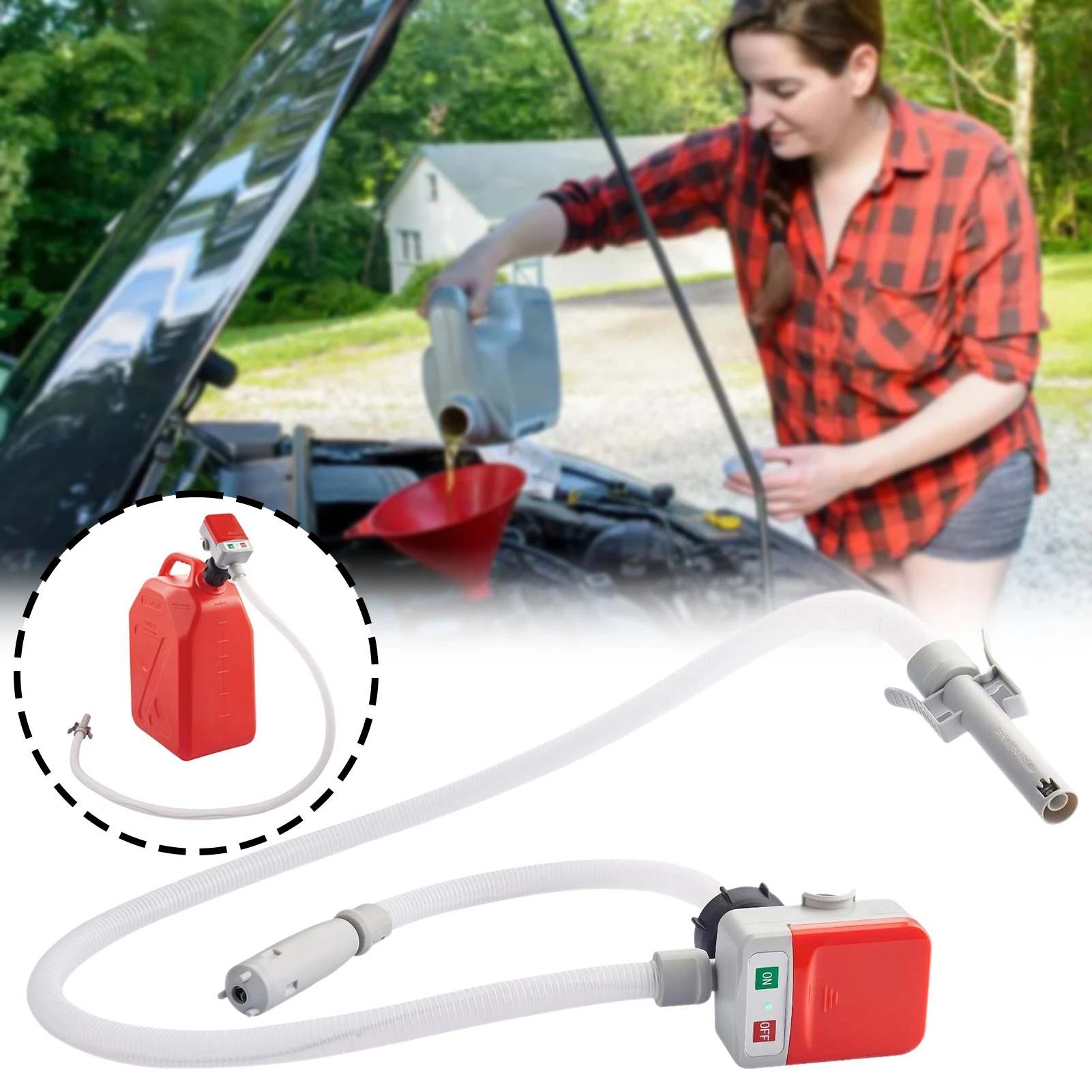 Portable Fuels Pump Battery-Operated Liquid Transfer Pump 9.08l/Min Electric Liquid Pump With 3 Tank Adapter