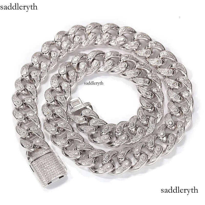 High Quality Iced Out Cuban Link Necklace Bracelets Mens Hip Hop Gold Chain Necklaces Jewelry 15mm 32 91 5c