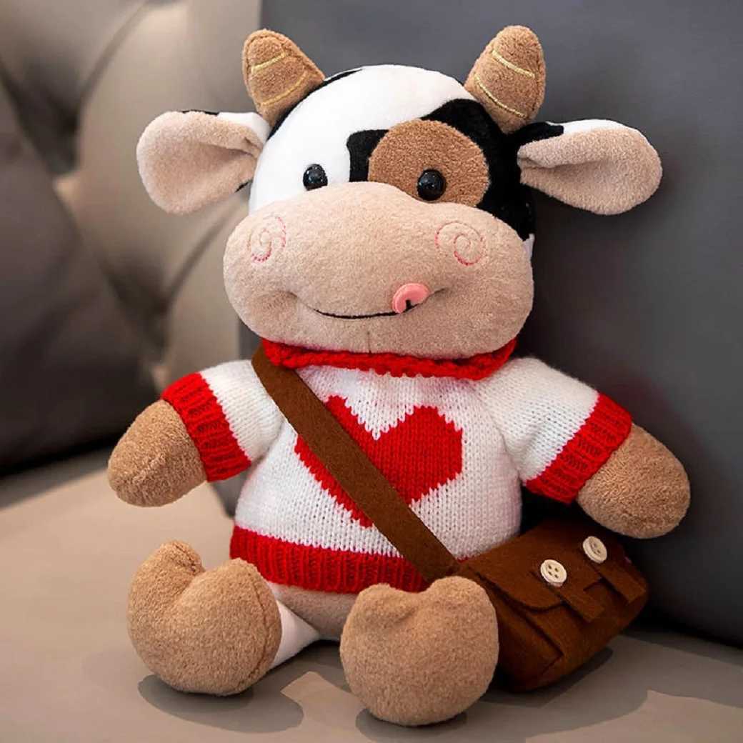 Small Cow Plush Toy 30cm Soft PP Cotton Stuffed Animal Cartoon Doll Kids Birthday Holiday Gift C250925