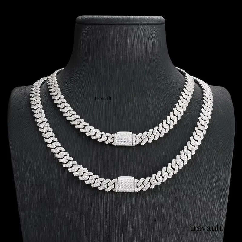 2025 New Arrival Hiphop Jewelry Micro Pave Sterling Sier VVS Moissanite 8MM Cuban Link Chains