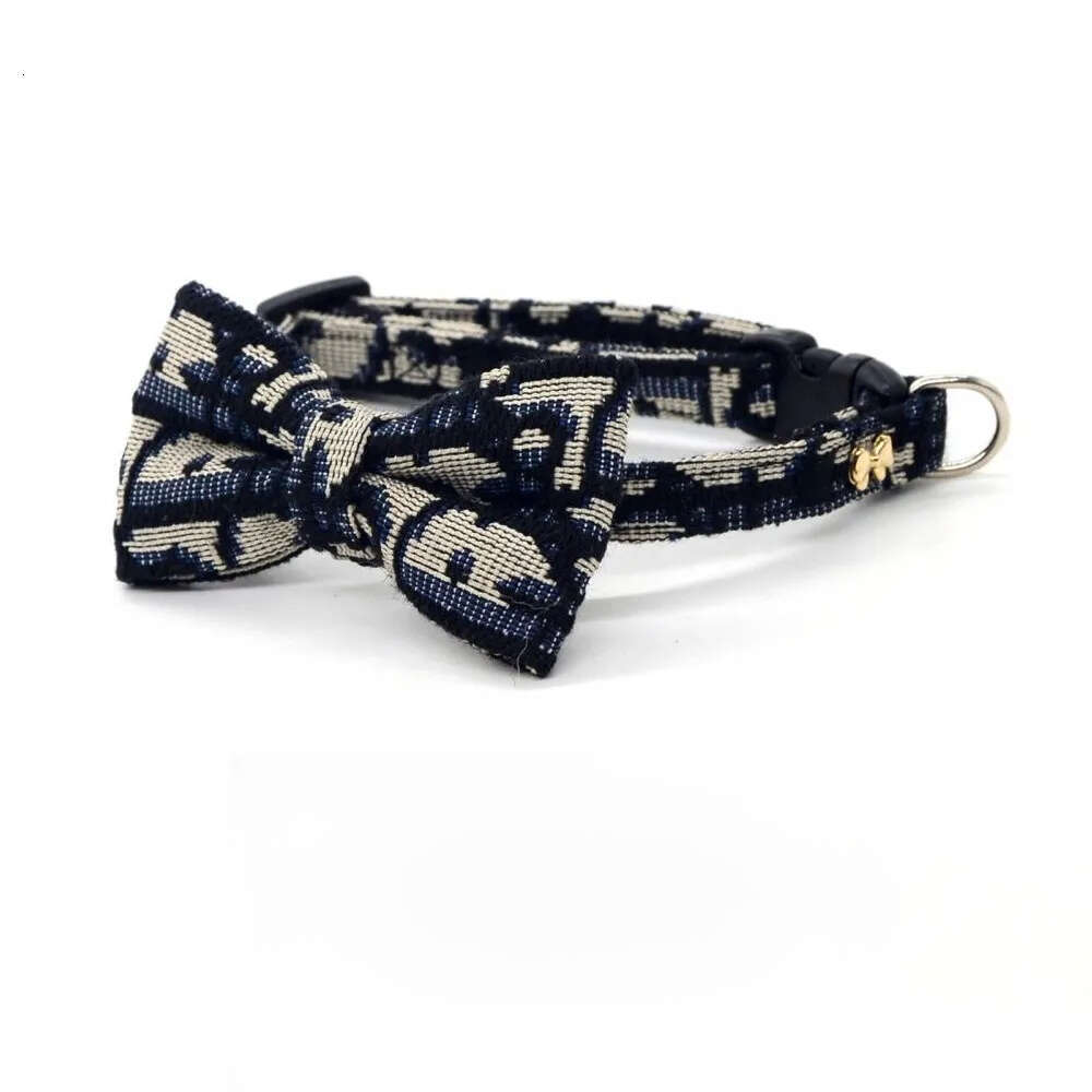2025 new Designer Dog Cat Soft Puppy Collars with Bow Tie, Adjustable Breakaway Cotton Kitty Bowtie Collar for Girl Boy Kitten Black S B287
