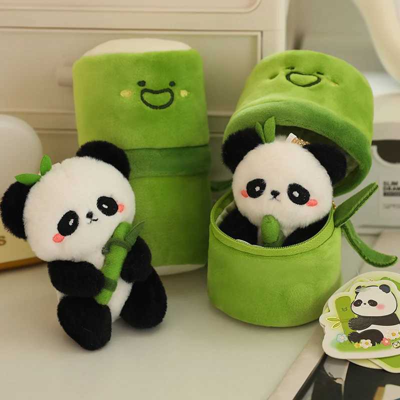 Cute 10cm Bamboo Panda Plush Toy Small Pendant Stuffed Animals Soft Doll Fluffy Panda Bag Decoration Birthday Gift C250925