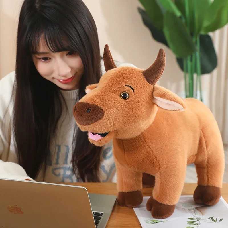 2540cm Cattle Animals Plush Toys Early Childhood Education Props Doll Cute Bull Scalper Ox Cattle Soft Stuffed Pillow Gifts C250925