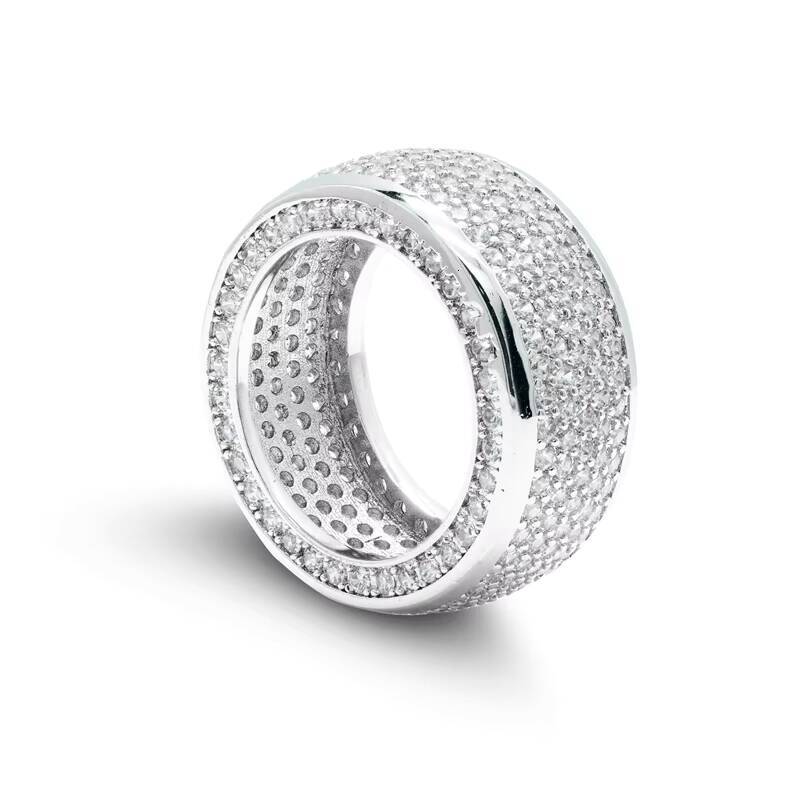 Hip Hop Jewelry 925 Sterling Silver Pave VVS Moissanite Diamond Multi Layer Iced Out Wedding Ring for Men