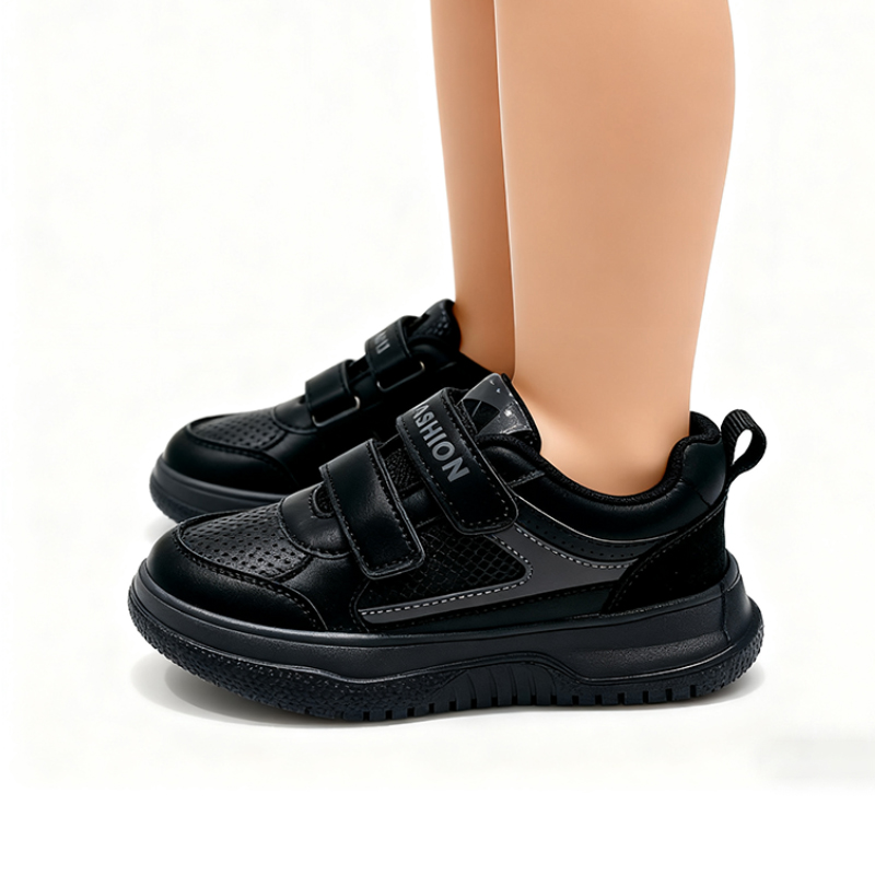 Casual Shoes Boys' & Girls' Black Fashion Casual Sneakers - Mesh Panel Design, Perfect for Active Days
