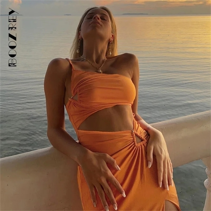 BoozRey Solid Out Midi Sexy Bodycon Dress Women Sleeveless Backless Summer Casual Party Dresses Beach Club Holiday 250218
