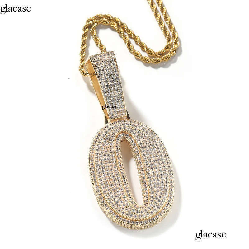 Hip-Hop Custom 0-9 Numeric Pendants with 5A Grade Zircon for Men Women Jewelry