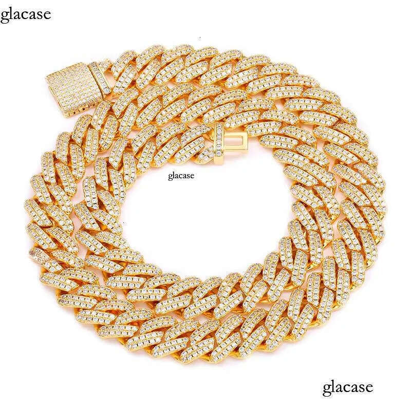 15mm Full Set Cuban Bracelet with Ribbed Plaid Necklace