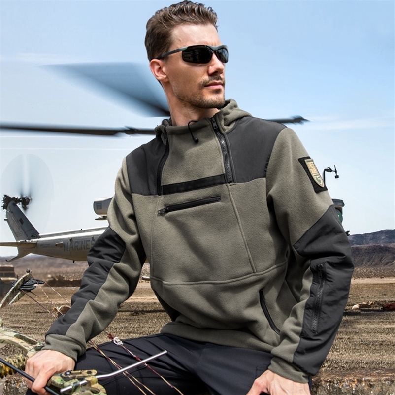 Men's Hoodies Sweatshirts Fleece men's autumn and winter outdoor thickening fleece collar coat round collar warm bottoming shirt 230227