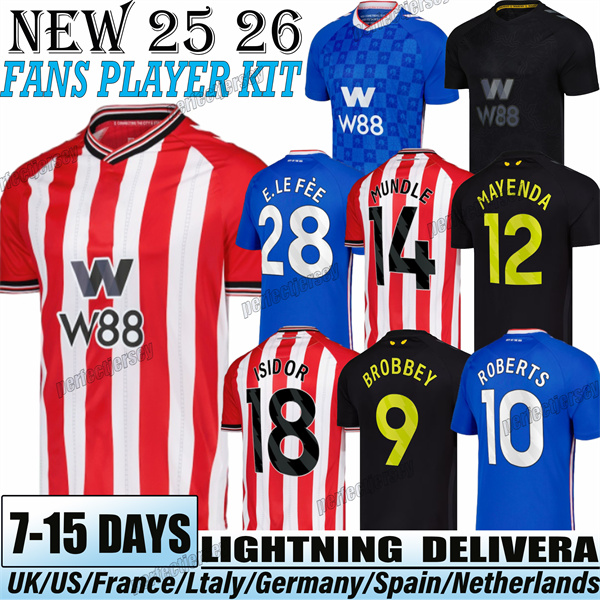 25 26 sunderland soccer jerseyIsidor AWAY FINAL RemembranceRetro Mayenda Rigg JOBE ROBERTSba CLarke Ekwah 2025 2026 footbalshirts top men kids kit