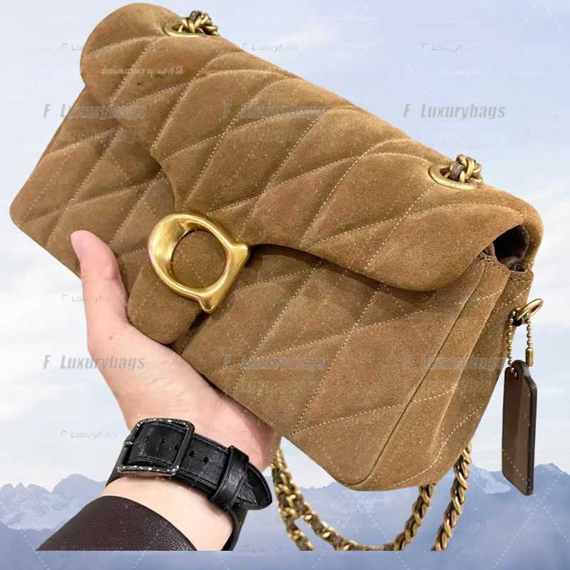 Chic Suede Shoulder Bag Designer Style Large Capacity Crossbody Handbag with Chain Detail Genuine Leather Classic Purse Lady Casual Hobo Top Quality Cowhide