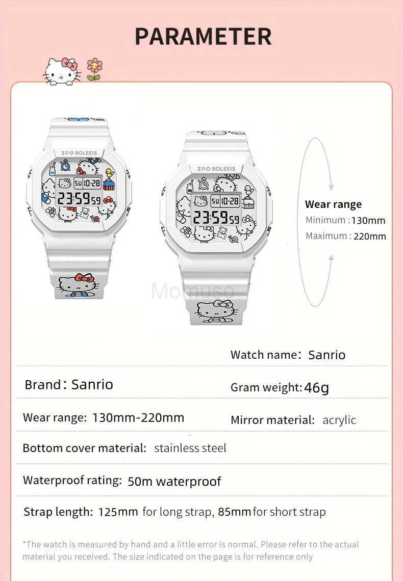 Sanrio Hello Kitty Watch LED Digital Watchs Student Versatile Silicone Watch Childrens Wrist Watch Waterproof Sports Kids Clock L250925