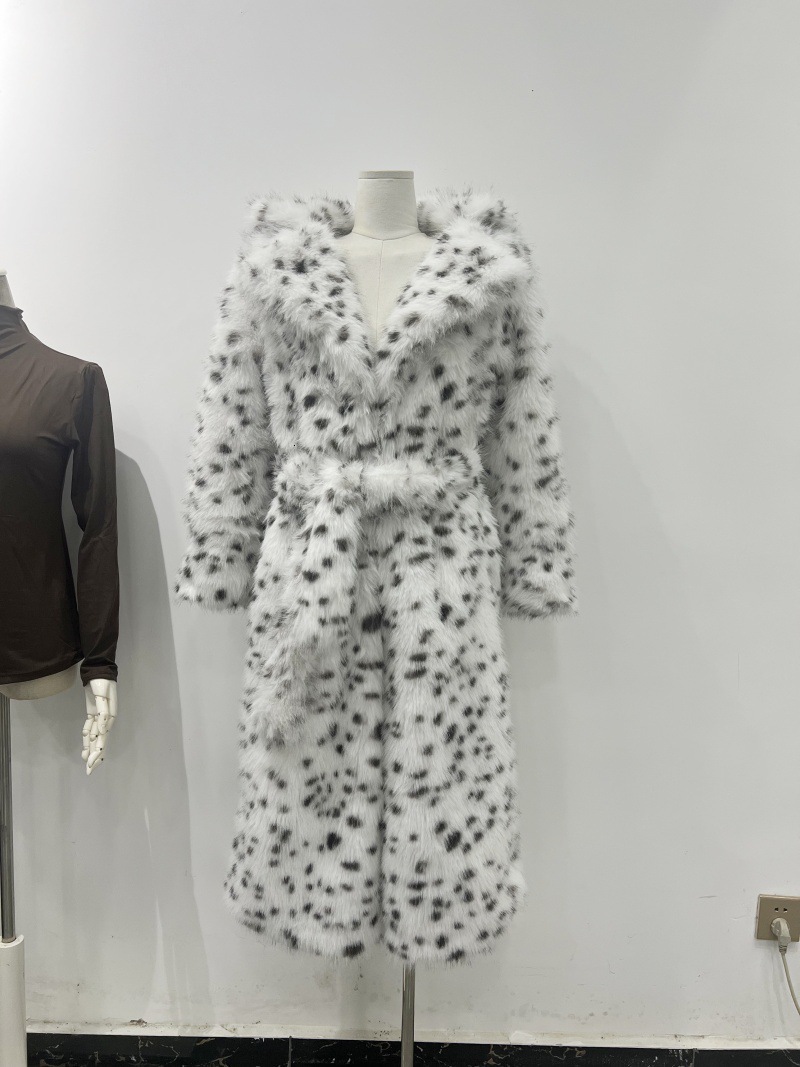 Winter Womens Suit Collar Fox Fur Coat Long Loose Warm Trench Coat 250925