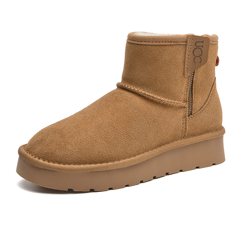 CE designer shoes Free shipping oxhide affordable luxury Winter anti slip snow boots with thick plush cotton shoes Long-lasting