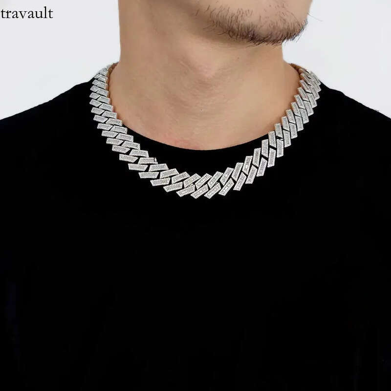 High Quality Custom Vvs Moissanite Pass Dia Tester Iced Out Sier Cuban Link Chain