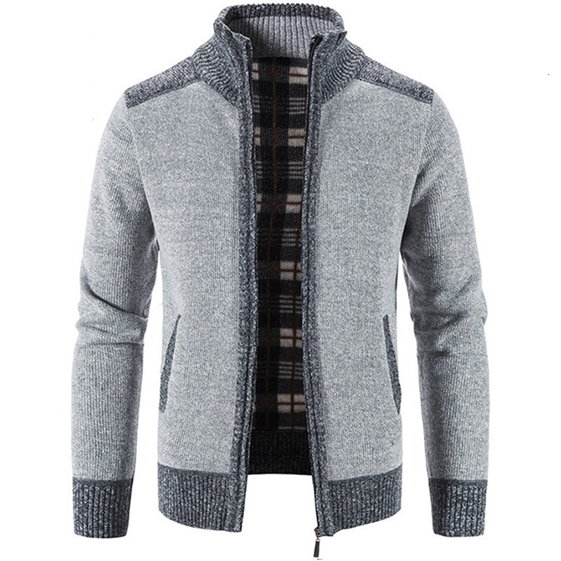 Men's Jackets Autumn Winter Men's Plush Thick Sweater Loose Casual Cardigan Sweater Jacket 230311