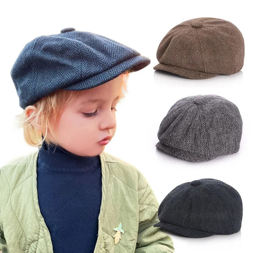 Kids Hat For Girl And Baby Boy Children Beret Caps Octagonal Clothes For born Pography Props Child Hat Baby Girl Hat 250528