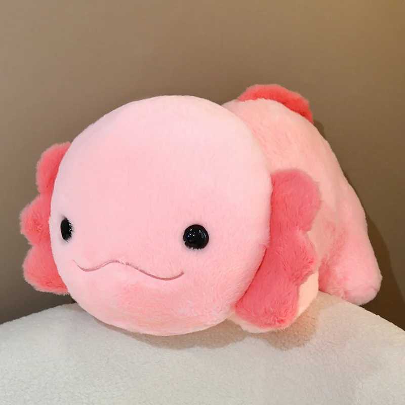 45cm60cm Cute Pink Newt Plush Toy Stuffed Kawaii Axolotl Salamander Fuzzy Long Plush Fish Appeasing Pillow Cushion Kids Gift C250925