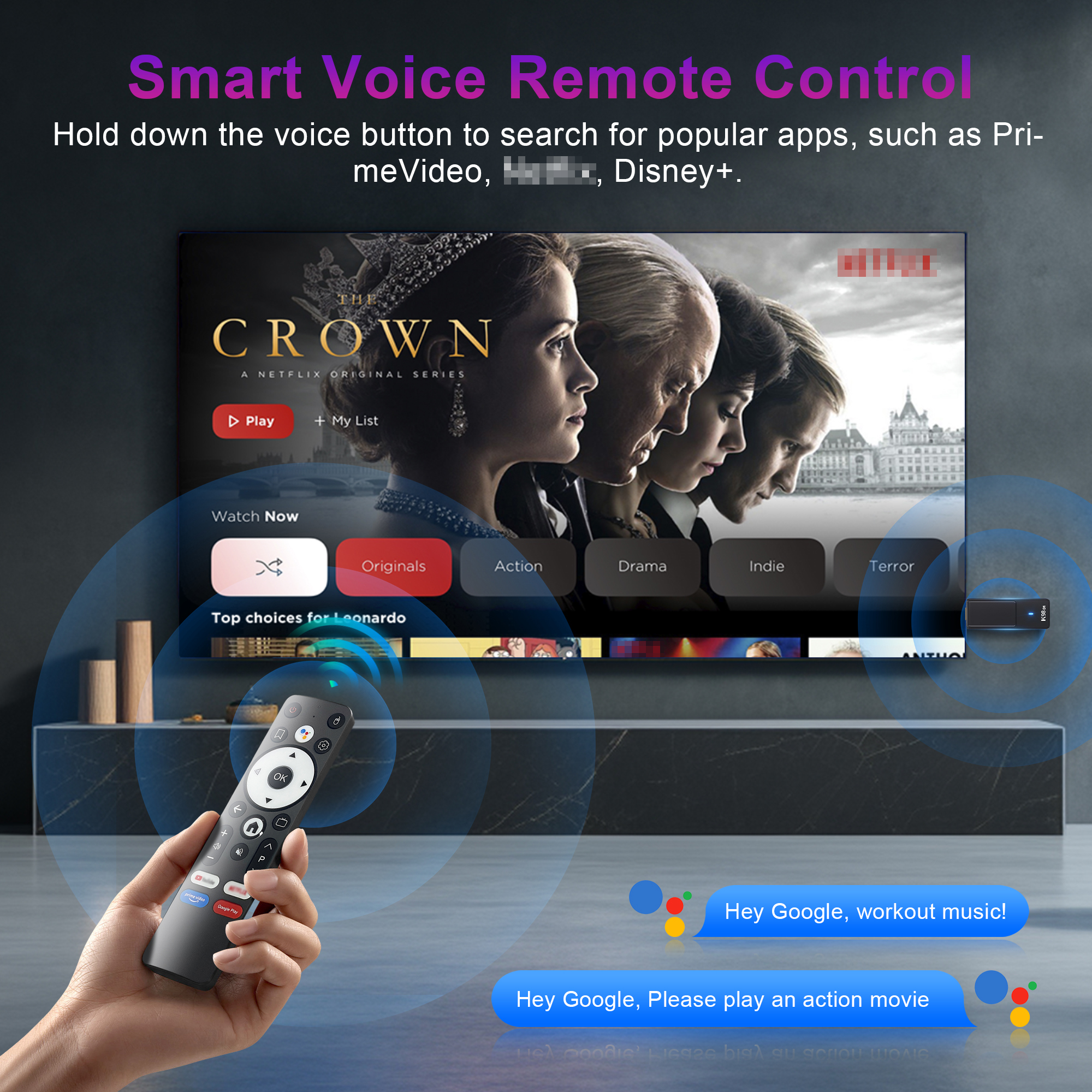 4K Android 14.0 TV Box, K98D1 Quad Core 16GB ROM 2GB RAM with 2.4/5G WiFi BT5.0 RK3518 64bit, HD Video & Games for Fast Streaming Media Player - KOWAN