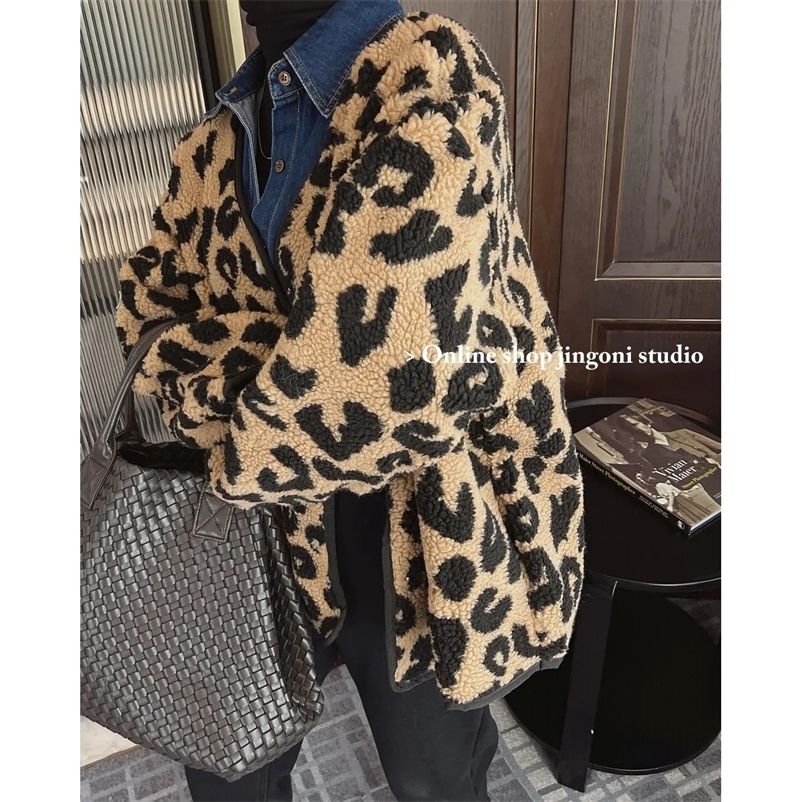 Women's Fur Faux Fur Women Plaid Leopard Oversized Woolen Faux Fur Teddy Jackets Blazers Trench Coats Clothes Parkas Heavy Down Winter Stylish 23