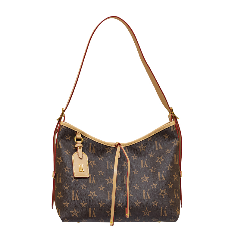 LORDLY KNACK designer bag light luxury genuine leather New large capacity tote bag for commuting casual fashion vintage printed armpit bag