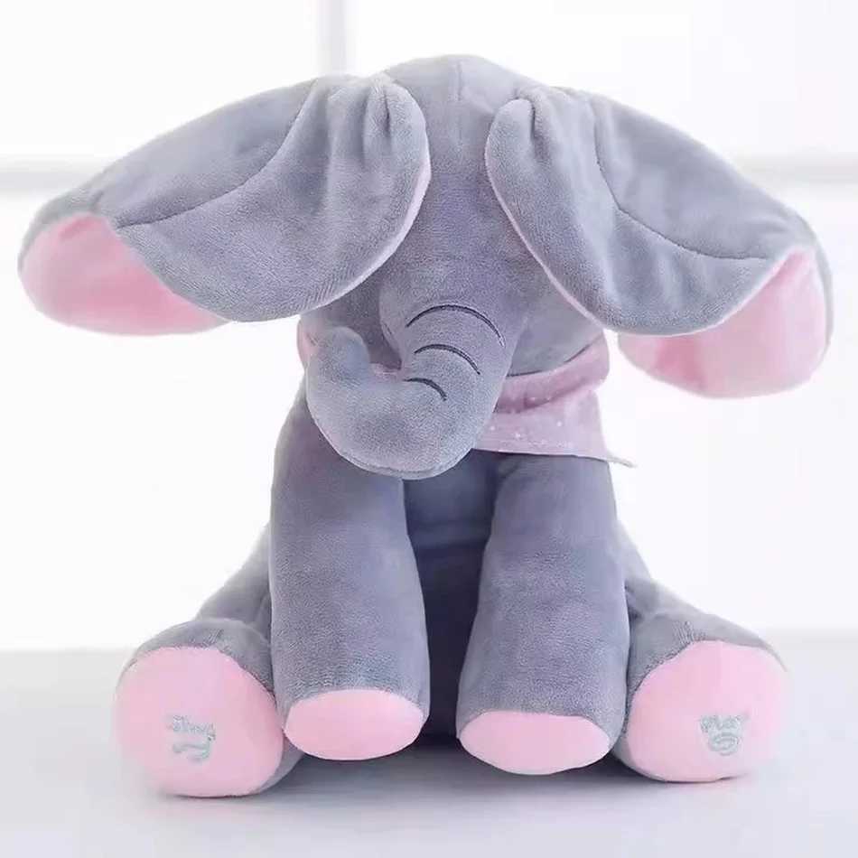 Musical Dancing Elephant Plush Singing Peekaboo Toy with Moving Ears Soft Cuddly Gift for Birthday C250925