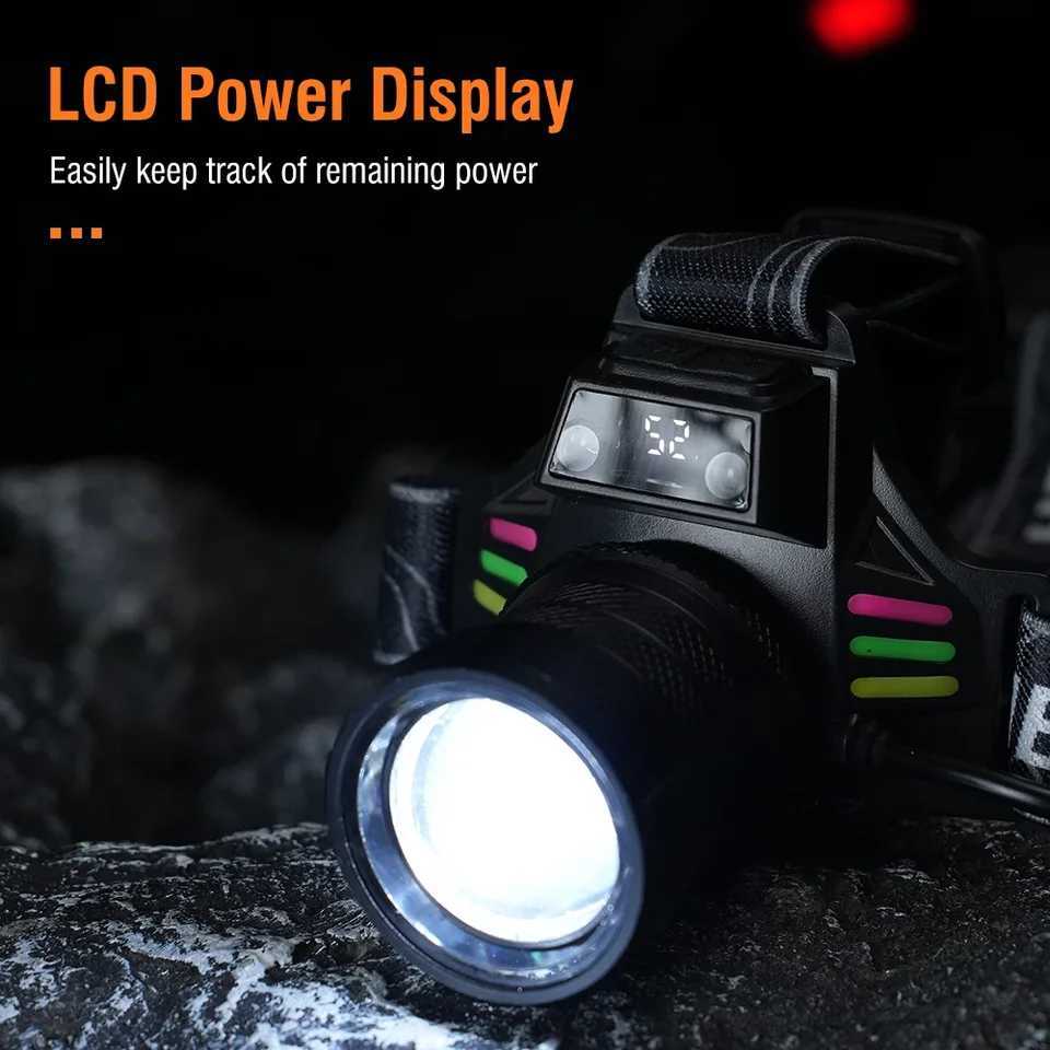 BORUiT 1000LM LED Headlamp with Motion Sensor TypeC Rechargeable Zoomable Headlight Waterproof 300M Long Throw for Camping J250925