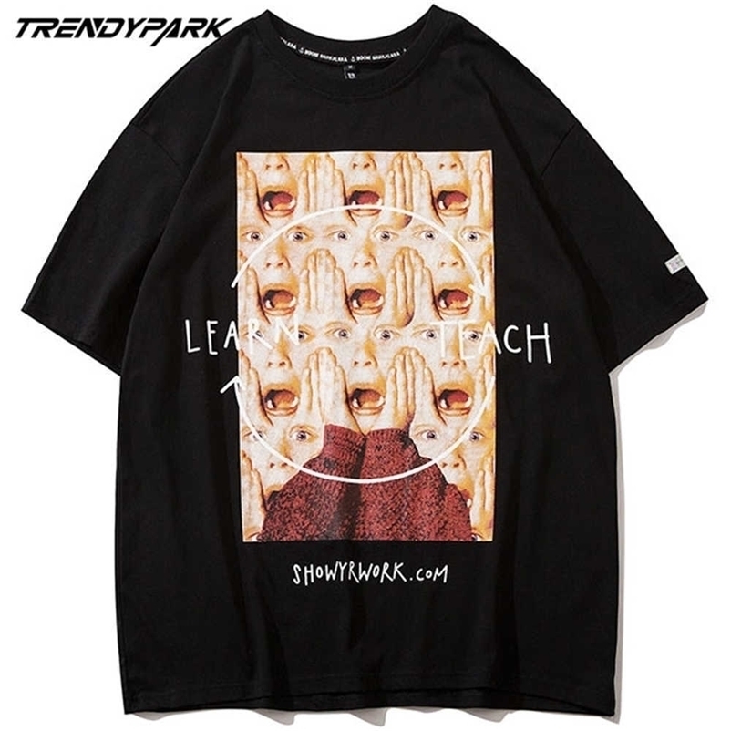 Men's T-shirt Funny Shocked Boy Printed Summer Short Sleeve Hip Hop Oversize Cotton Casual Harajuku Streetwear Tops Tee T-shirts 210601