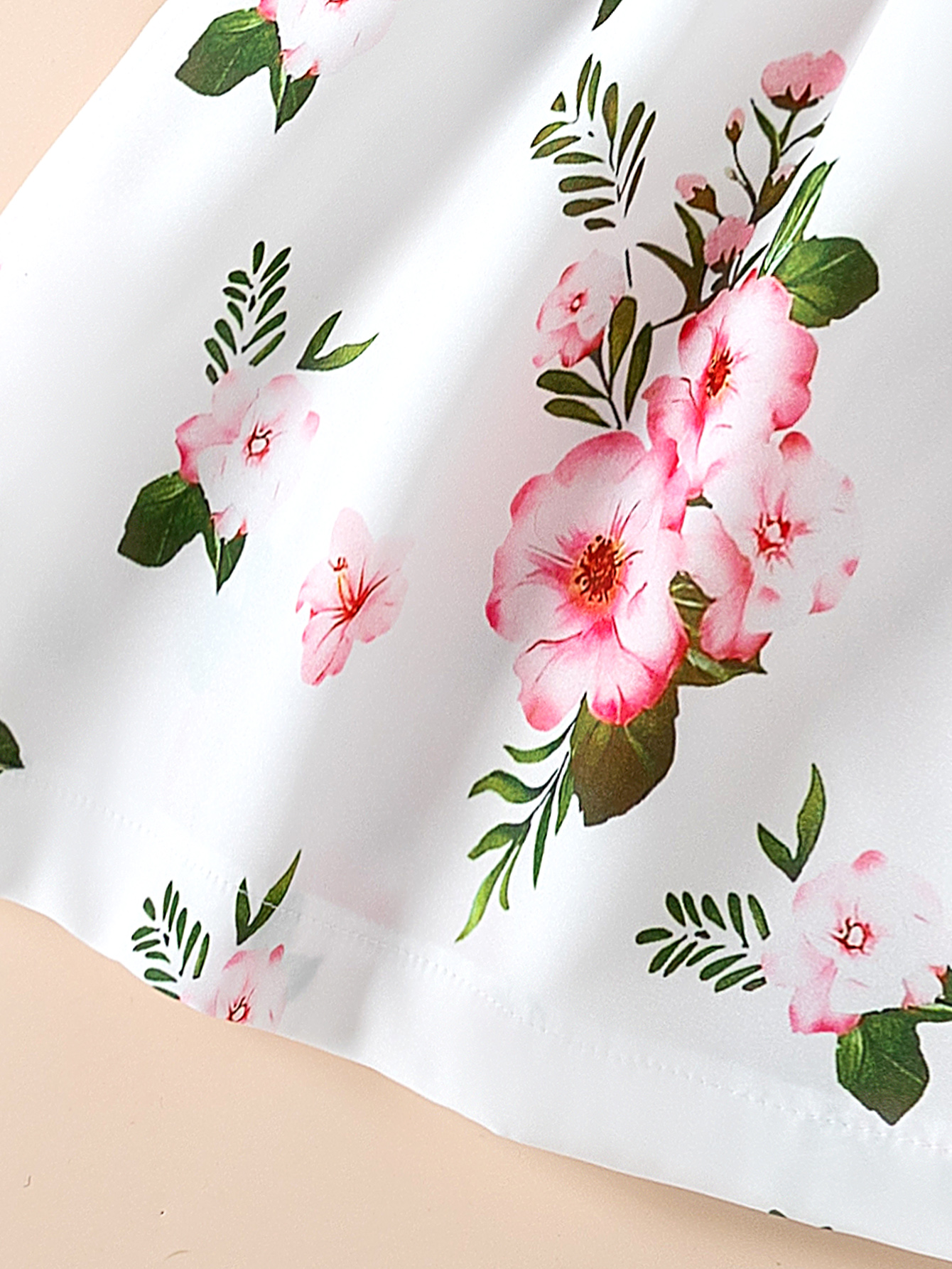 Toddler Girl Floral Print Dress, Puff Sleeve Sweetheart Neckline Dress for 4 - 7Y, Cute Summer Outfit-3000