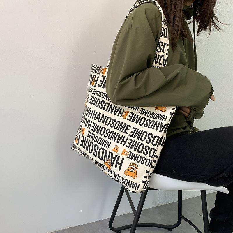2025 Autumn/Winter New Women's Canvas Bag Simple Style bag Atmospheric Large Capacity Niche Design Handbag Korean Designer Bag