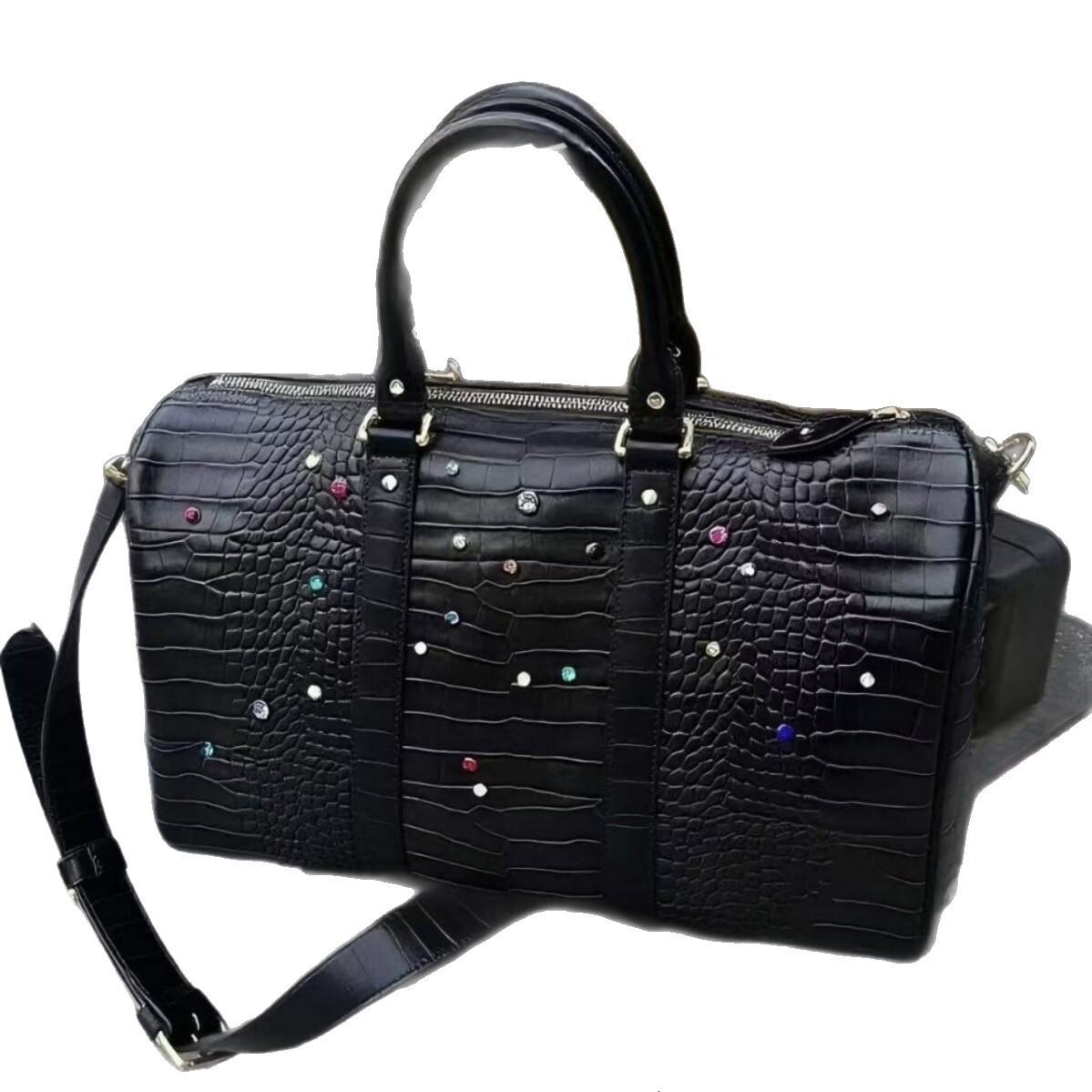 Autumn/Winter 2025 New American Street Crocodile Skin Pattern Color Diamond Niche Design Light Luxury Retro bag Design Men's and Women's Han