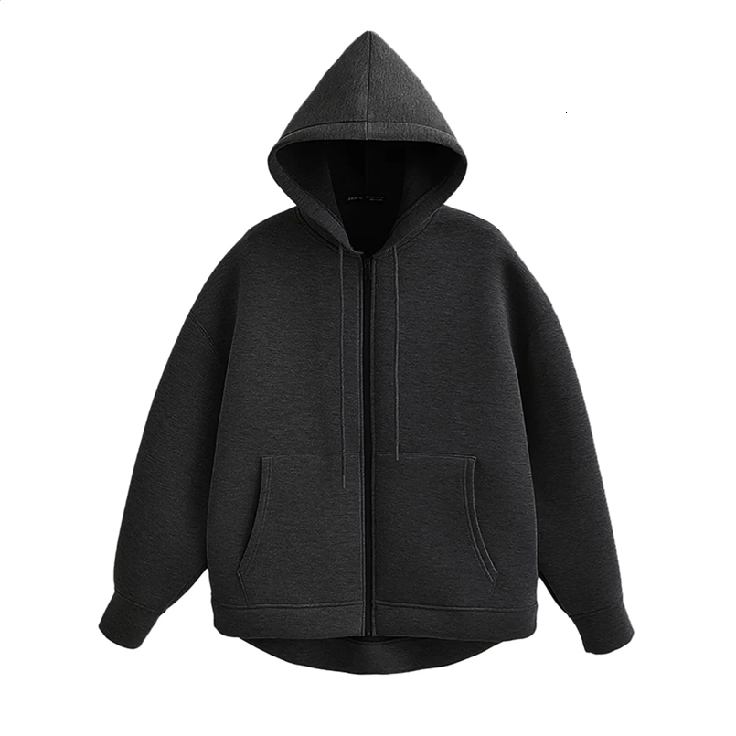 Winter Casual Hoodies Women Fall Zipper Coat With Double Pockets Oversized Loose Sweatshirt Fashion Lady Clothes 250206