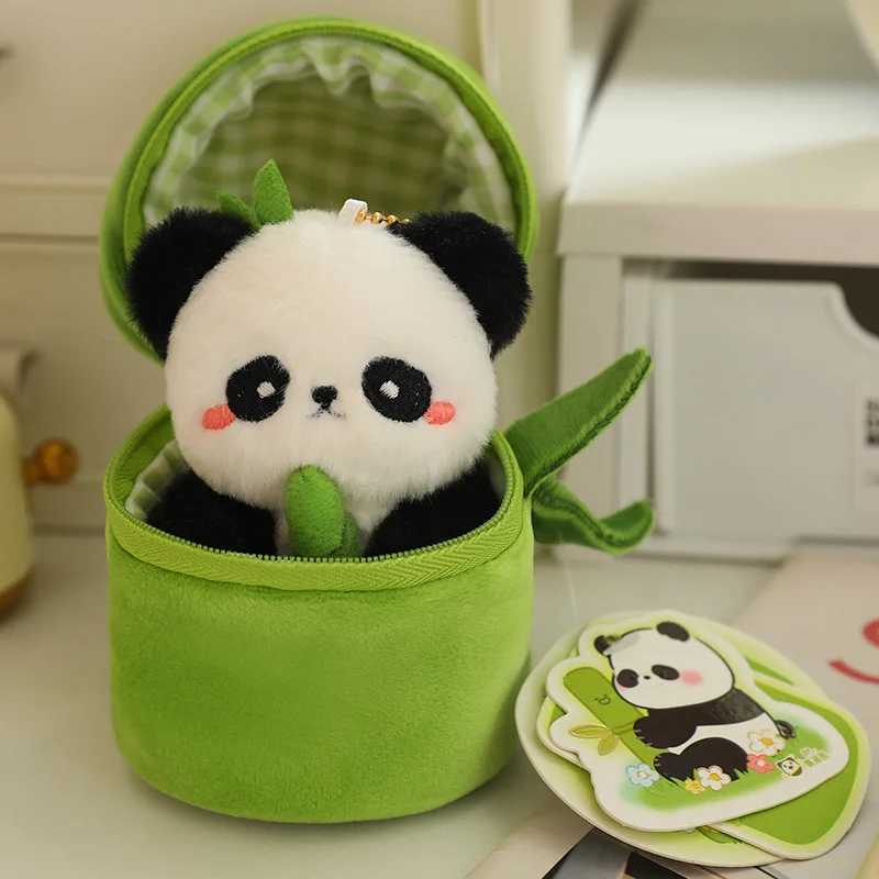 Cute 10cm Bamboo Panda Plush Toy Small Pendant Stuffed Animals Soft Doll Fluffy Panda Bag Decoration Birthday Gift C250925