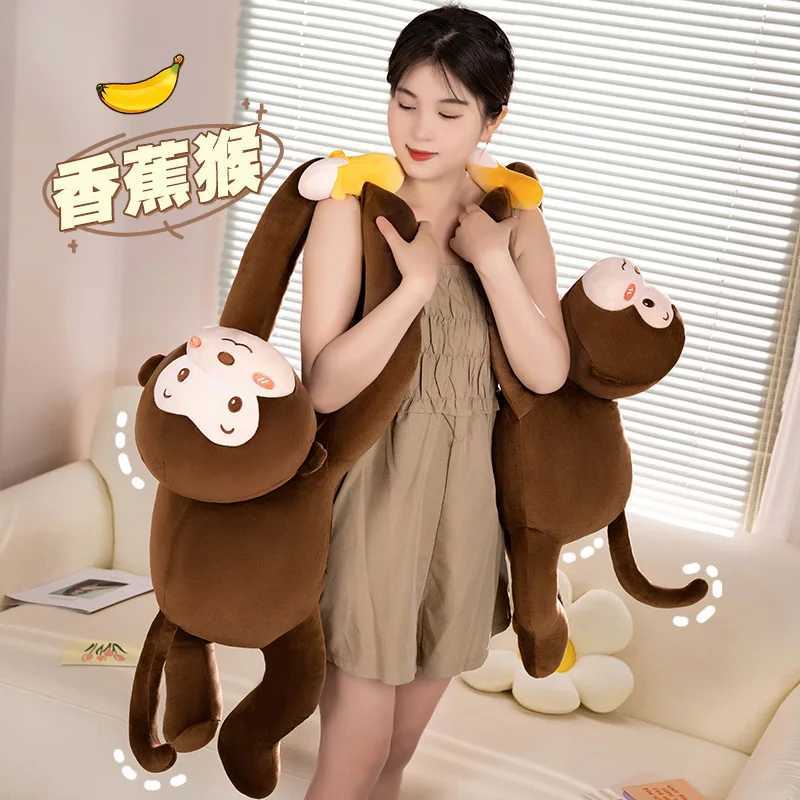 Creative High Quality Long Arms Monkey Plush Doll Pillow Warm Hug Brown Banana Monkey Plush Toy For Boys And Girls Appease Toy C250925