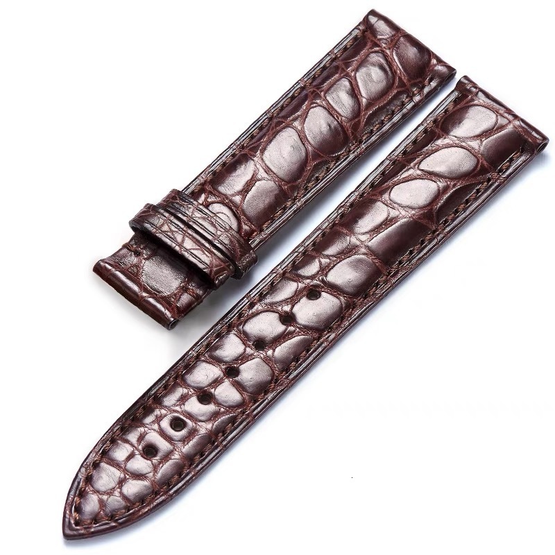 Watch Bands Two-sided Leather Watchband 14 16 18 19 20 21 22mm Genuine Leather Alligator Watch Strap Band With Butterfly Buckle 230728