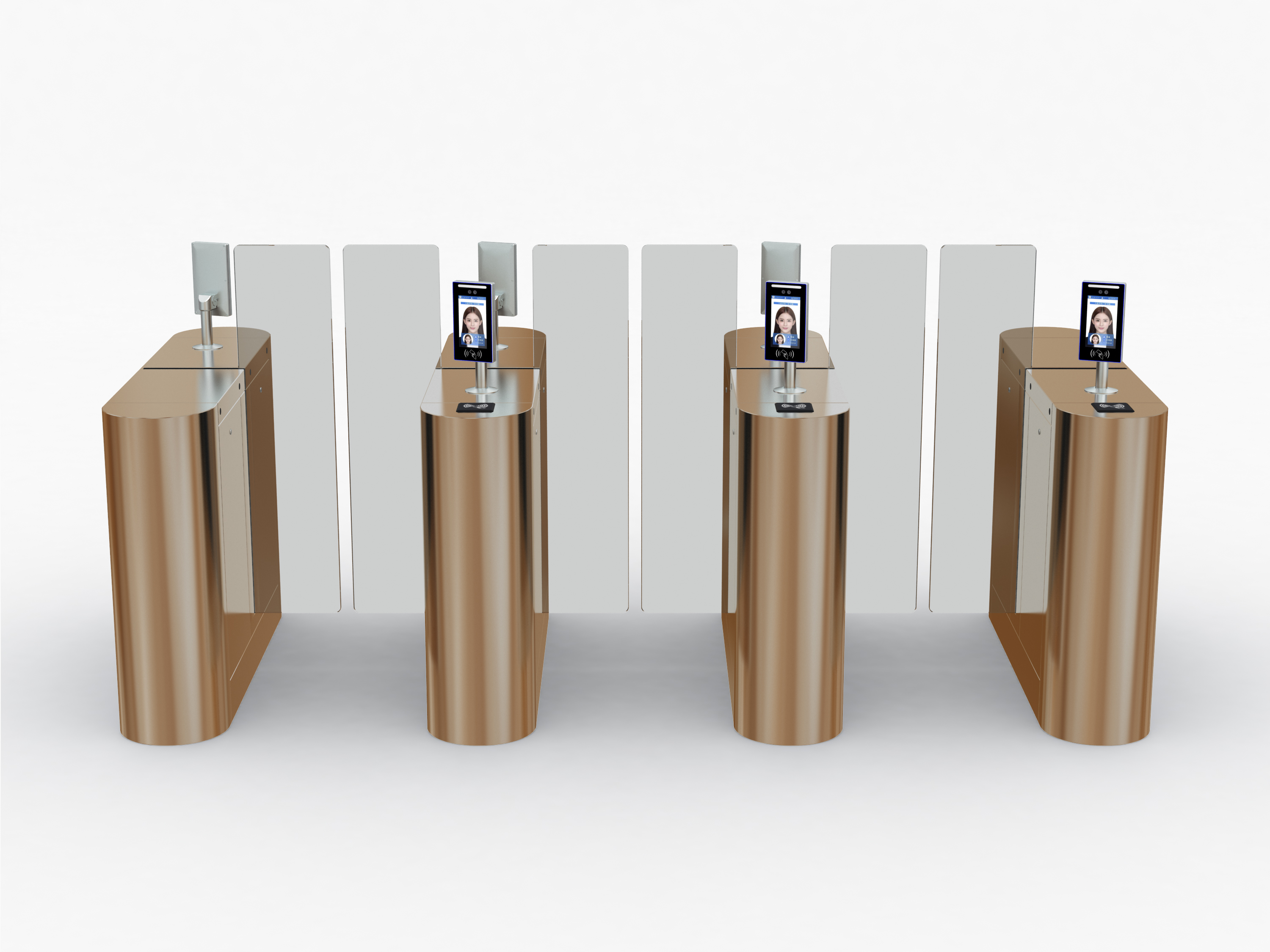 Customizable Intelligent Pedestrian Sliding Turnstile - Face Recognition, Card Swipe Access Control for Gyms & High-Speed Entry/Exit Gate-NO10