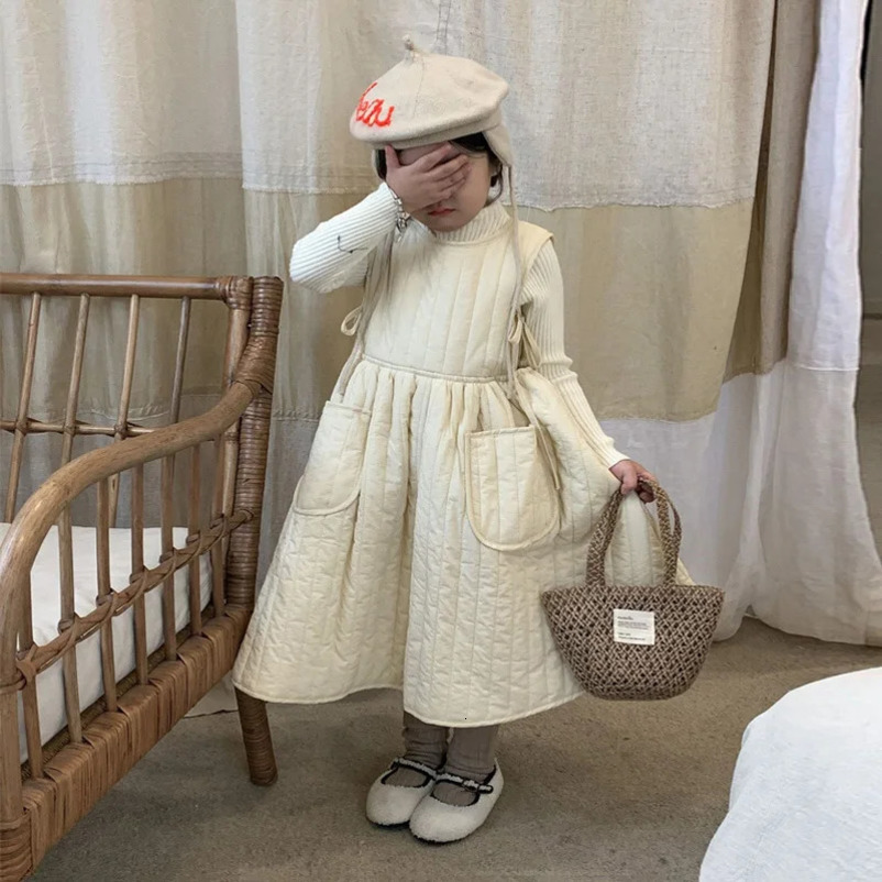 Baby Girls Cotton Dress Childrens Autumn Winter Thicken Gown Princess Warm Fashion Vestidos Kids Fashion Clothing 2-8 Years 241219