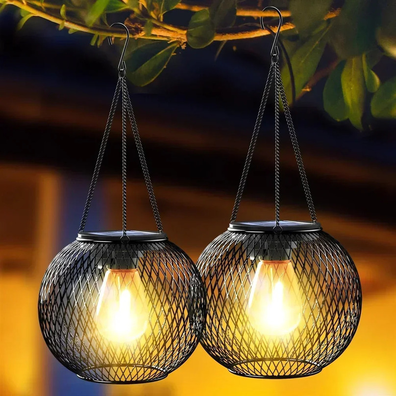 Solar Lantern Outdoor Solar Lights for Outside Decorative Outdoor Hanging Lights Waterproof Solar Lanterns yard garden lamp 250222