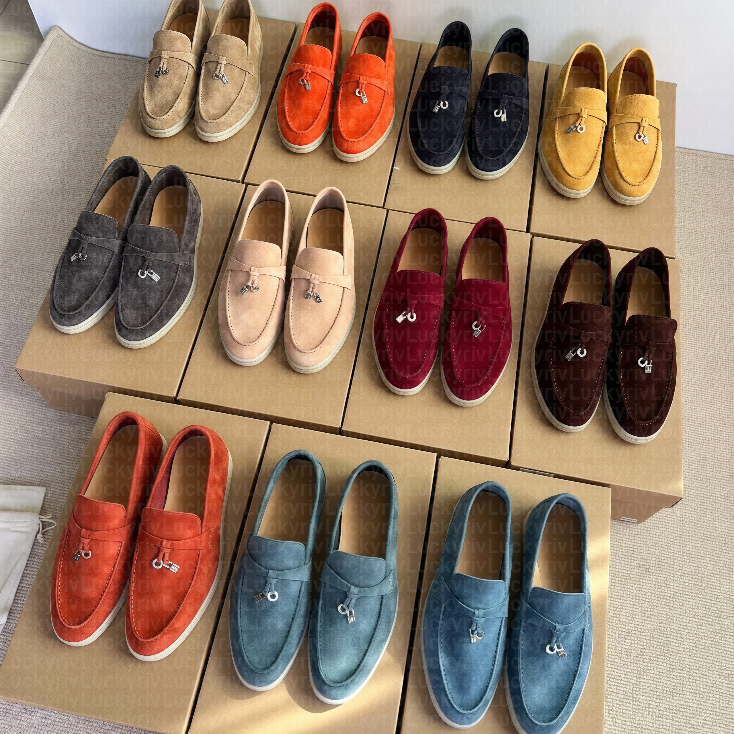 Loafers Suede Woman Tassel Flat Shoes designer shoes Dress Shoes Luxury Fashion Business Cashmere Leather Flat Shoes Low Top Suede Mules Casual Shoe