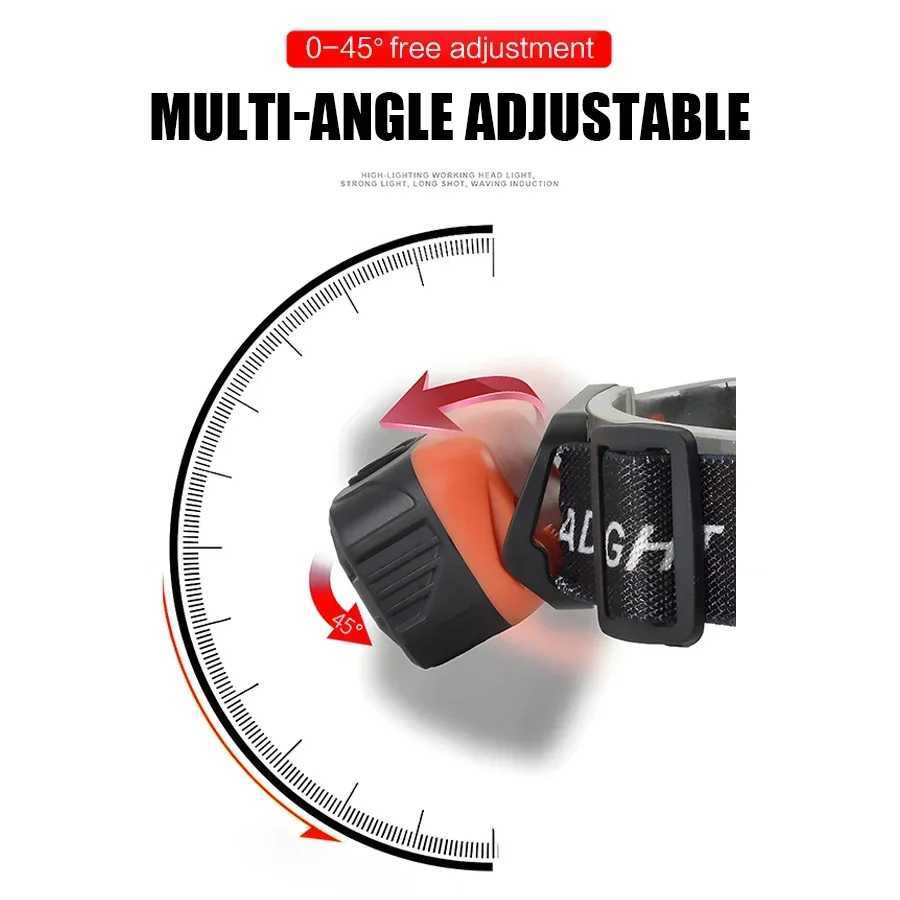 Rechargeable LED Headlamp Sensor Headlight With COB and LED Beads 6 Lighting Modes White and Red Light Fishing Light J250925