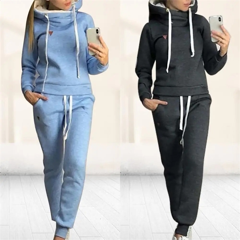 Womens track and field clothing autumn and winter rally sportswear jogging set casual pants sportswear womens two-piece set 240920CJ