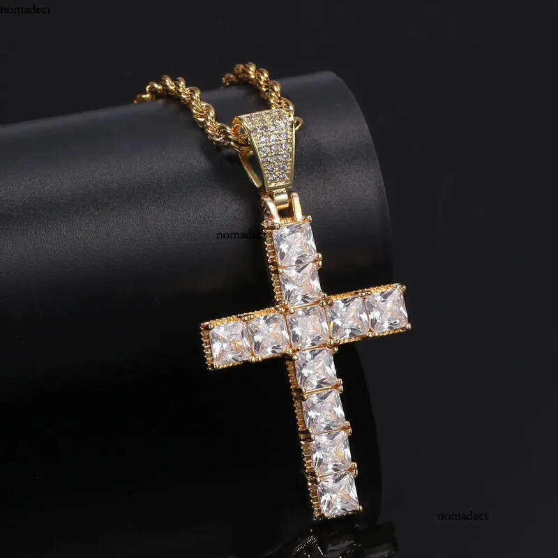 Dia Cross Necklace Mens Gold Necklaces Iced Out Pendant Hip Hop Jewelry 21